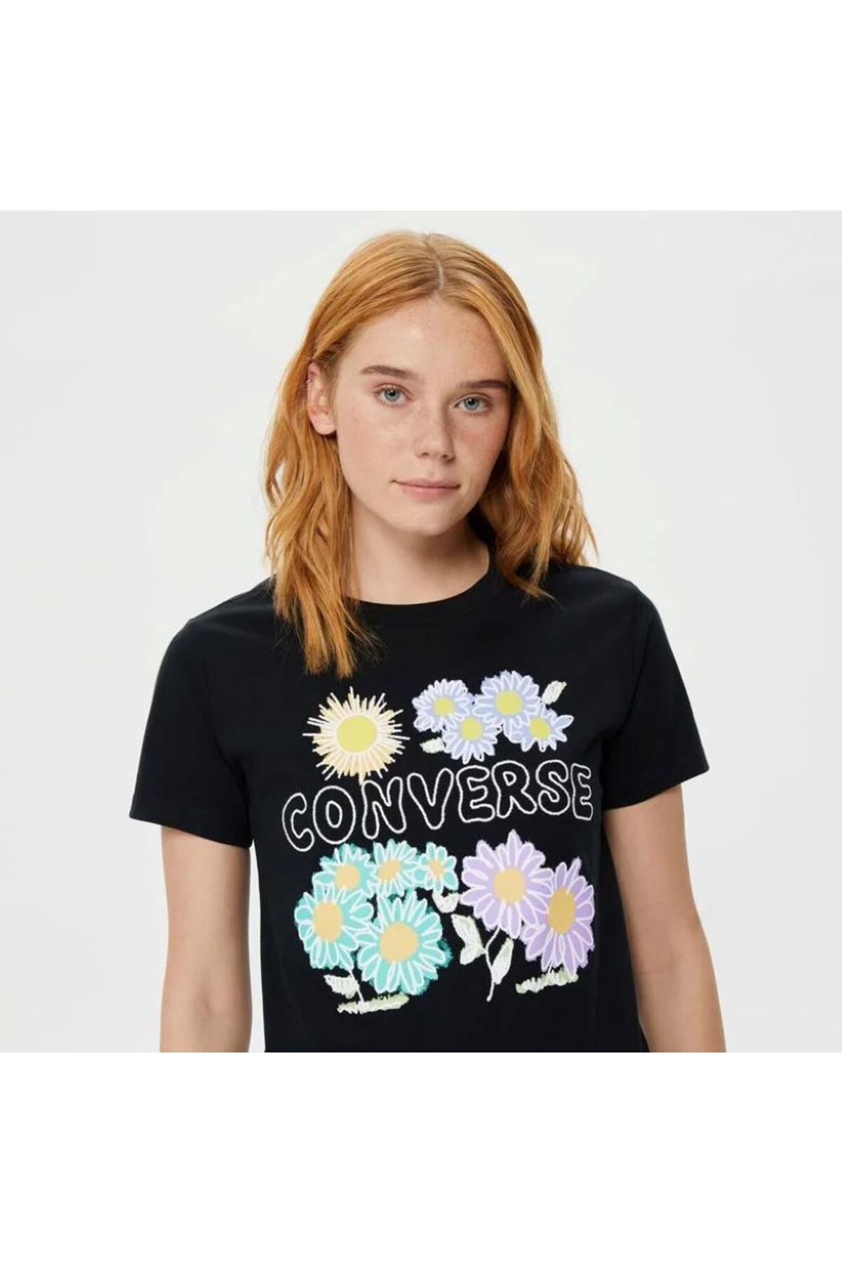 Converse Grow Together Floral Kadın Siyah T-Shirt