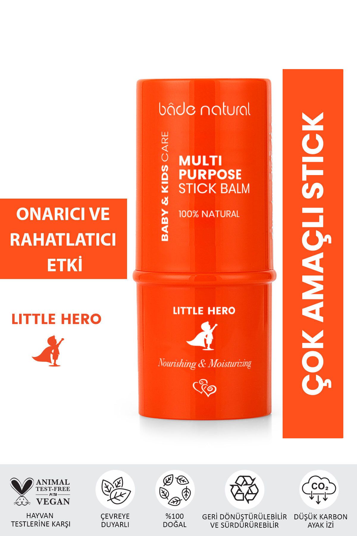 Bade Natural Little Hero %100 Doğal Stick Onarıcı Ve Rahatlatıcı Çok Amaçlı
