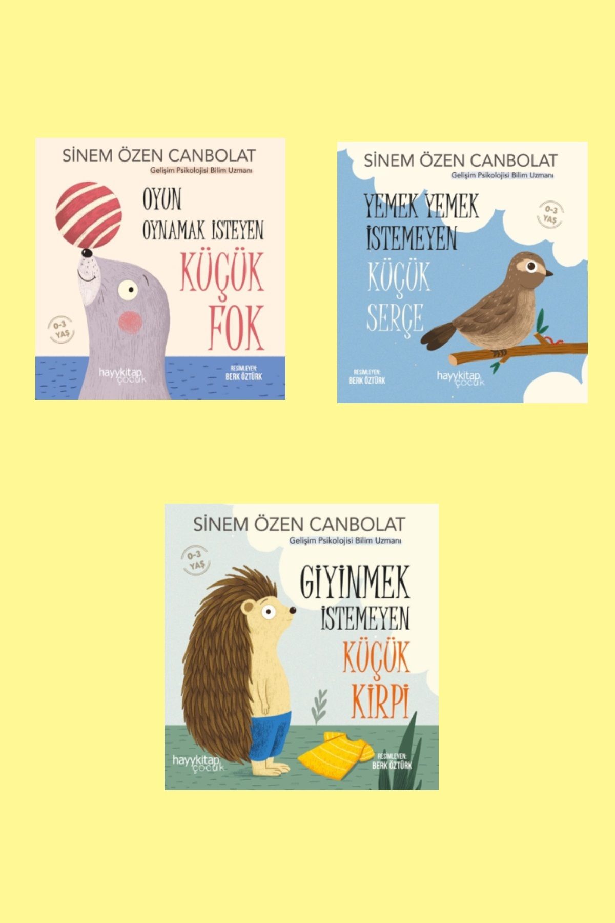 Hayykitap Sinem Özen Canbolat 3 lü Set / Kirpi - Fok - Serçe