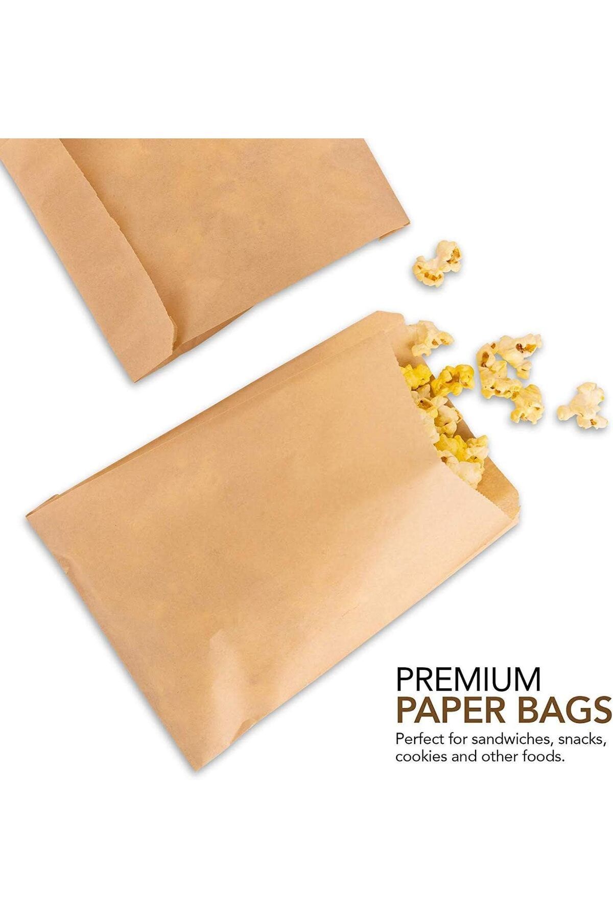 Dekals 50 Adet 15X24 Orta Boy Dipsiz Patlamış Mısır Kağıdı Popcorn Paketi (Mısır, Cips Poşeti )