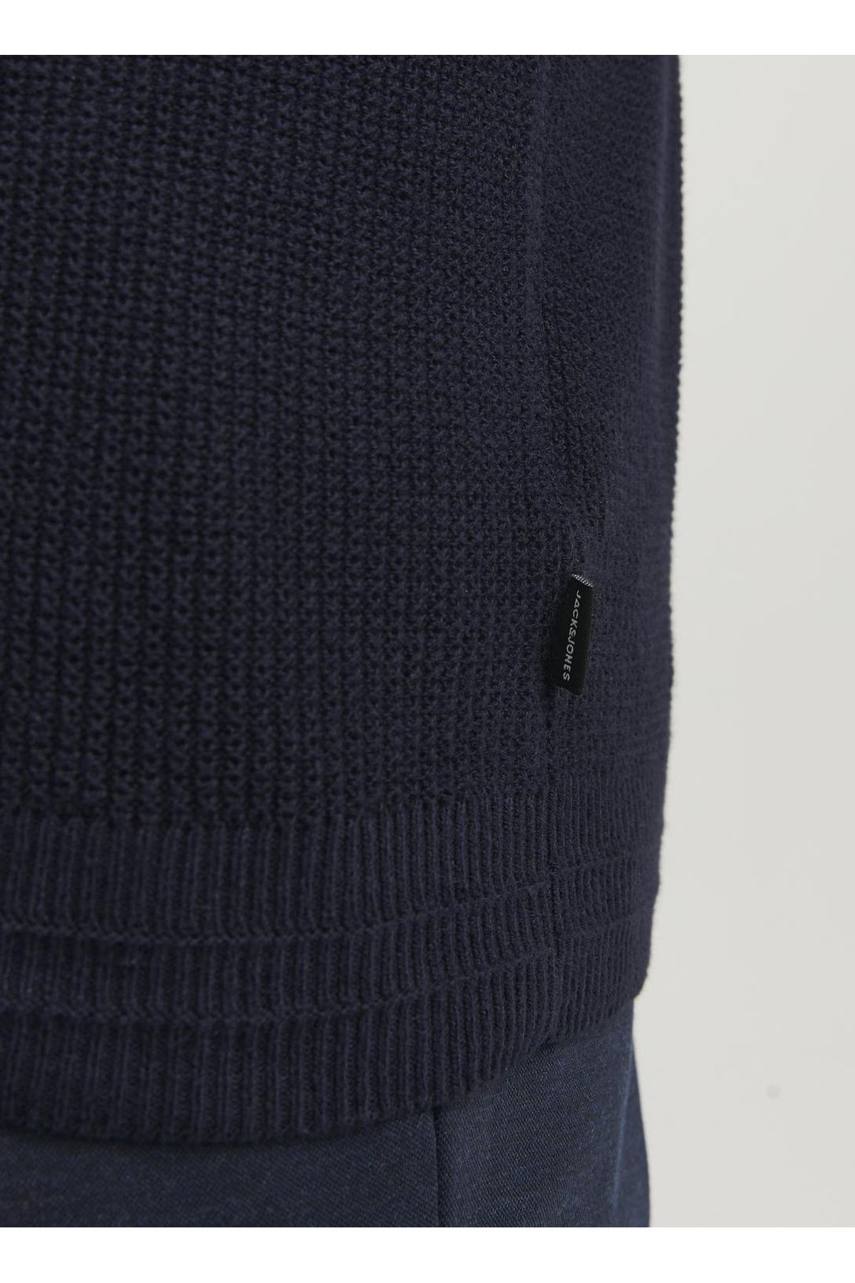 Jack & Jones Bisiklet Yaka Standart Lacivert Erkek Kazak 12240711_JPRBLAANDERSON KNIT STRUCT