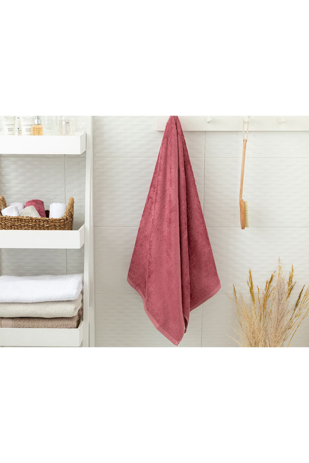 English Home Leafy Bambu Banyo Havlusu 70x140 Cm Gül Kurusu