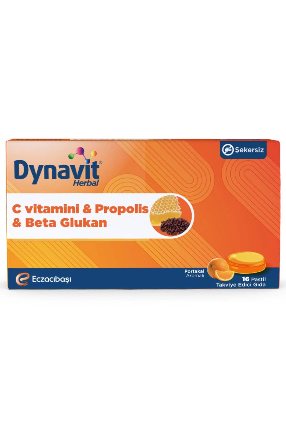 Dynavit Herbal C Vitamini - Propolis ve Beta Glukan İçerikli Pastil 16 Adet