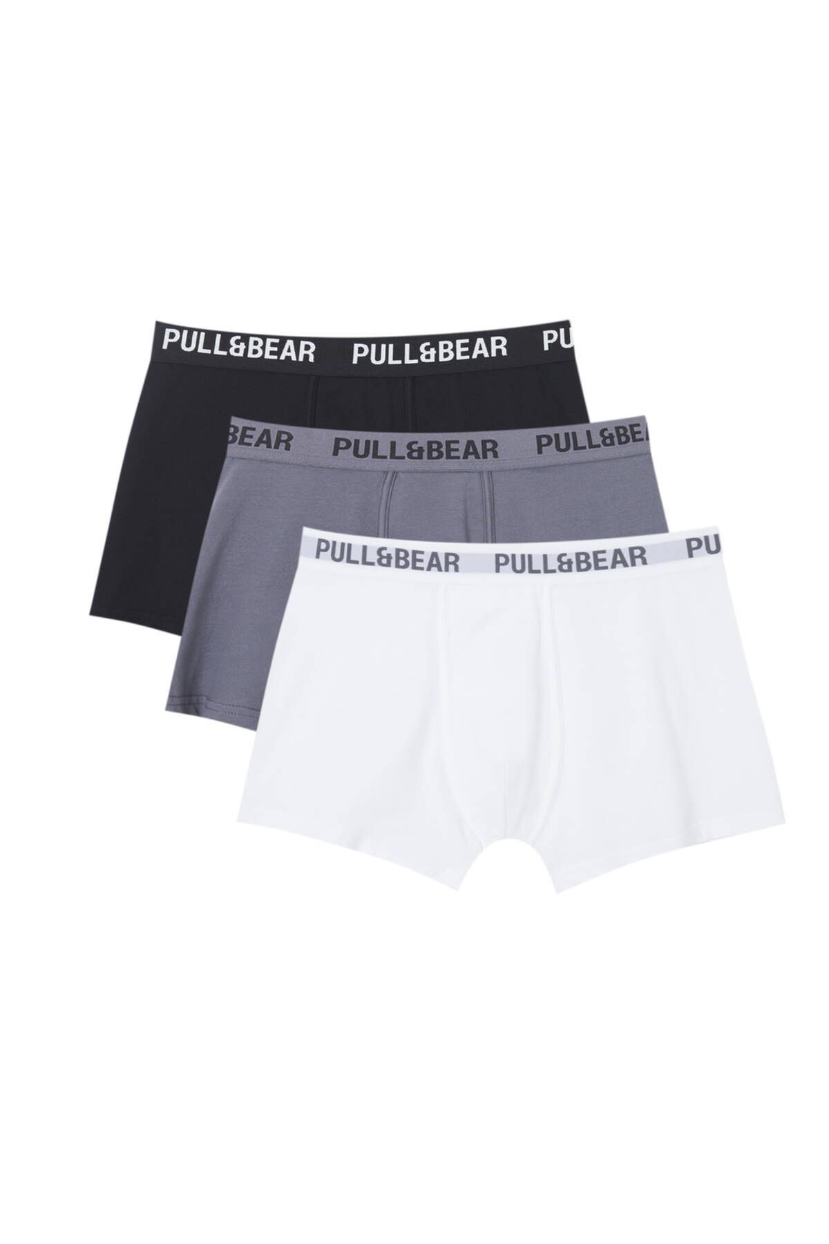 Pull & Bear 3'lü basic renkli boxer paketi
