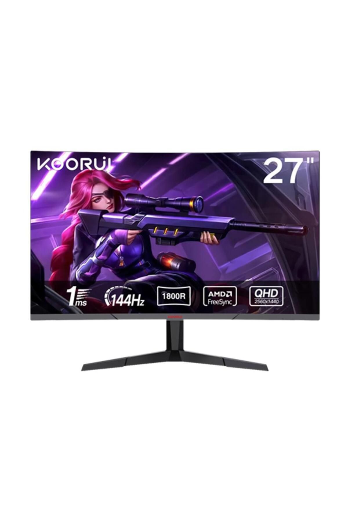 Koorui 27" 27E6QC 144Hz 1ms VA QHD (HDMI, DisplayPort) Curved Monitör