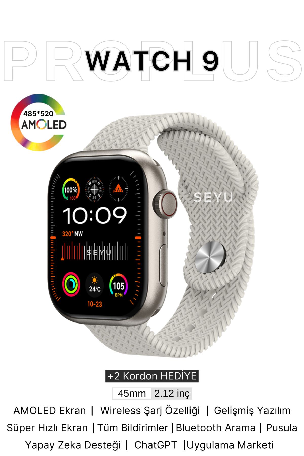SEYUWATCH Watch 9 Pro Plus Amoled Akıllı Saat Iphone Ve Android Tüm Telefonlara Uyumlu Amoled Smart Watch