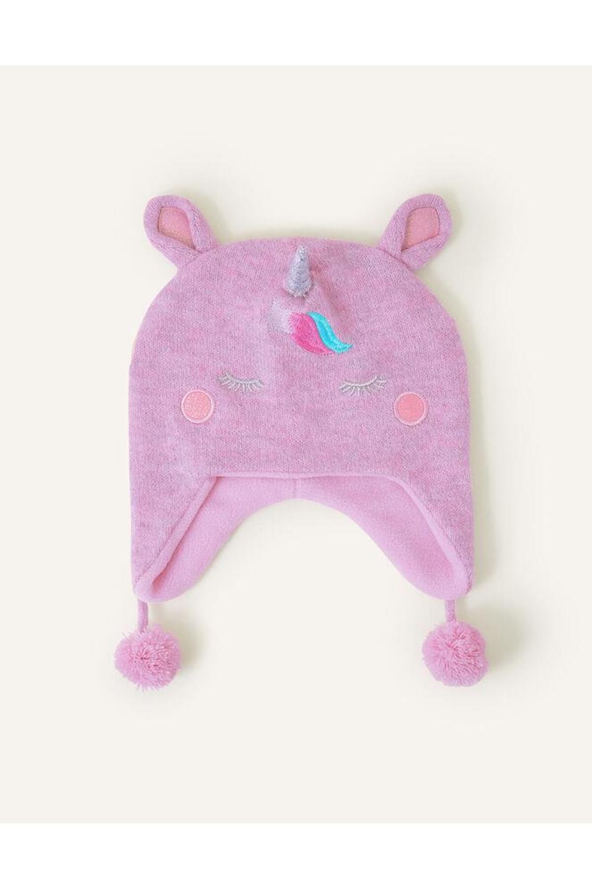 Accessorize Kız Çocuk için Unicorn Örgü Mor Renk Şapka