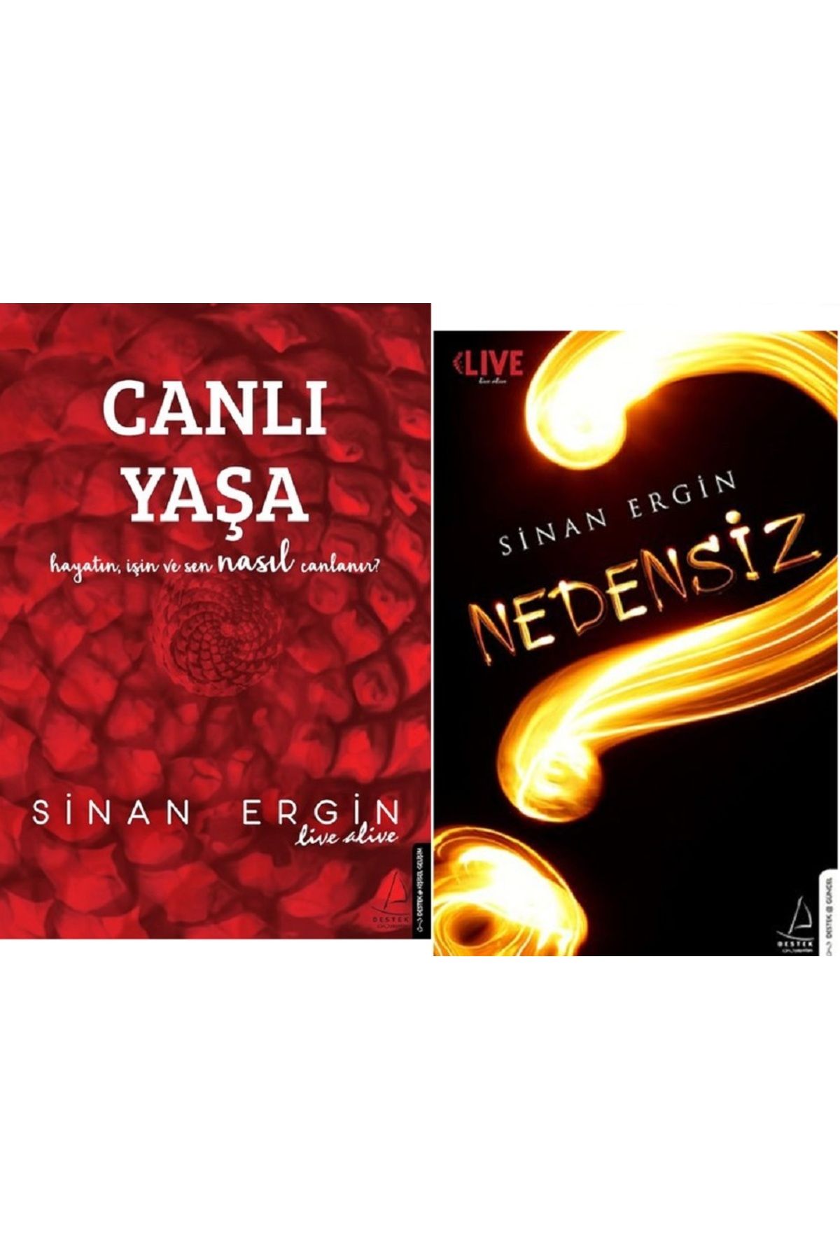 Destek Yayınları Canlı Yaşa + Nedensiz / Sinan Ergin 2 Kitap Set