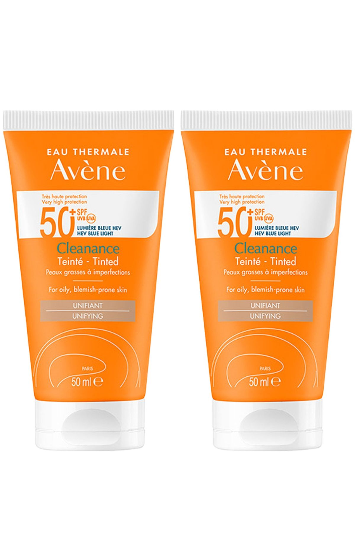 Avene Cleanance Tinted SPF 50+ Yağlı ve Akneye Eğilimli Ciltler için Renkli Güneş Kremi 50 ml x2