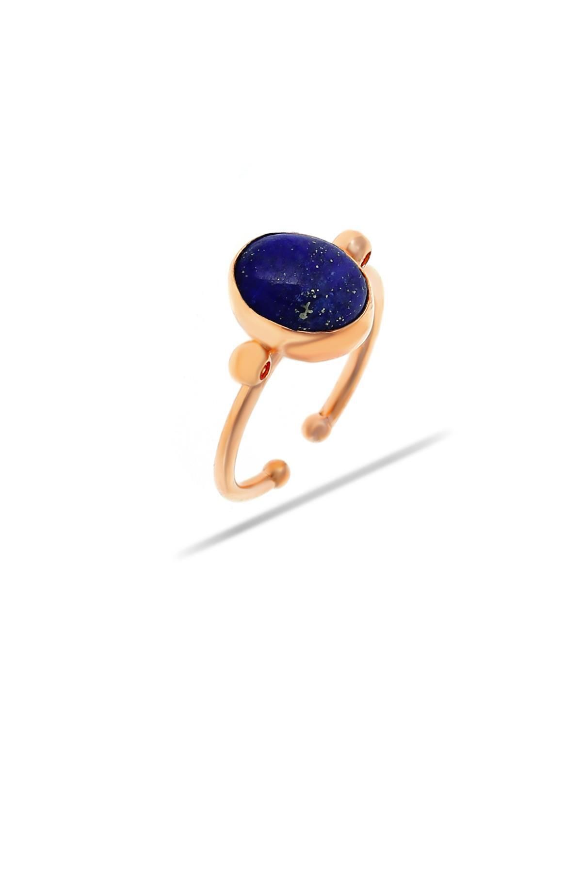 Sümer Telkari Lapis Lazuli Taşlı Rose Gümüş Yüzük 3193