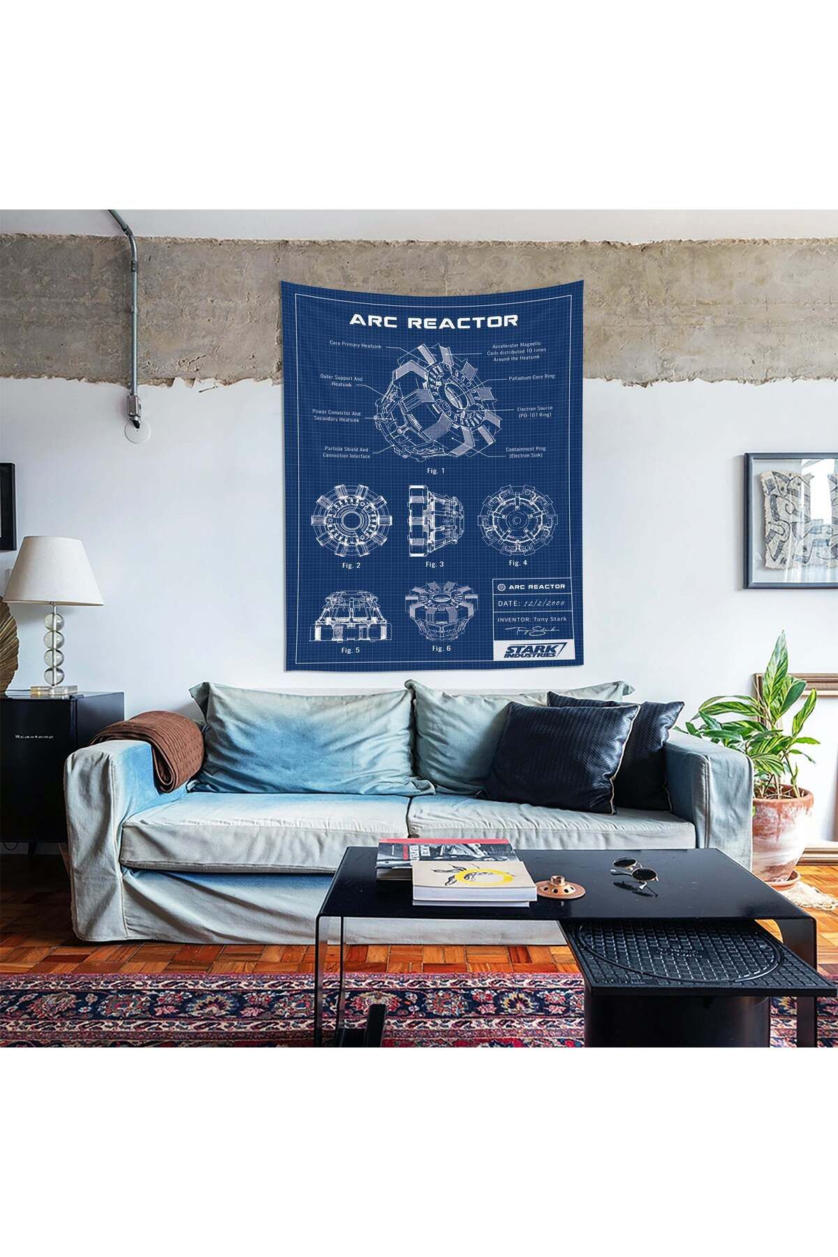 The Lucid Lab Iron Man Arc Reactor Blueprint Arc Reactor Taslak Çizim Duvar Örtüsü