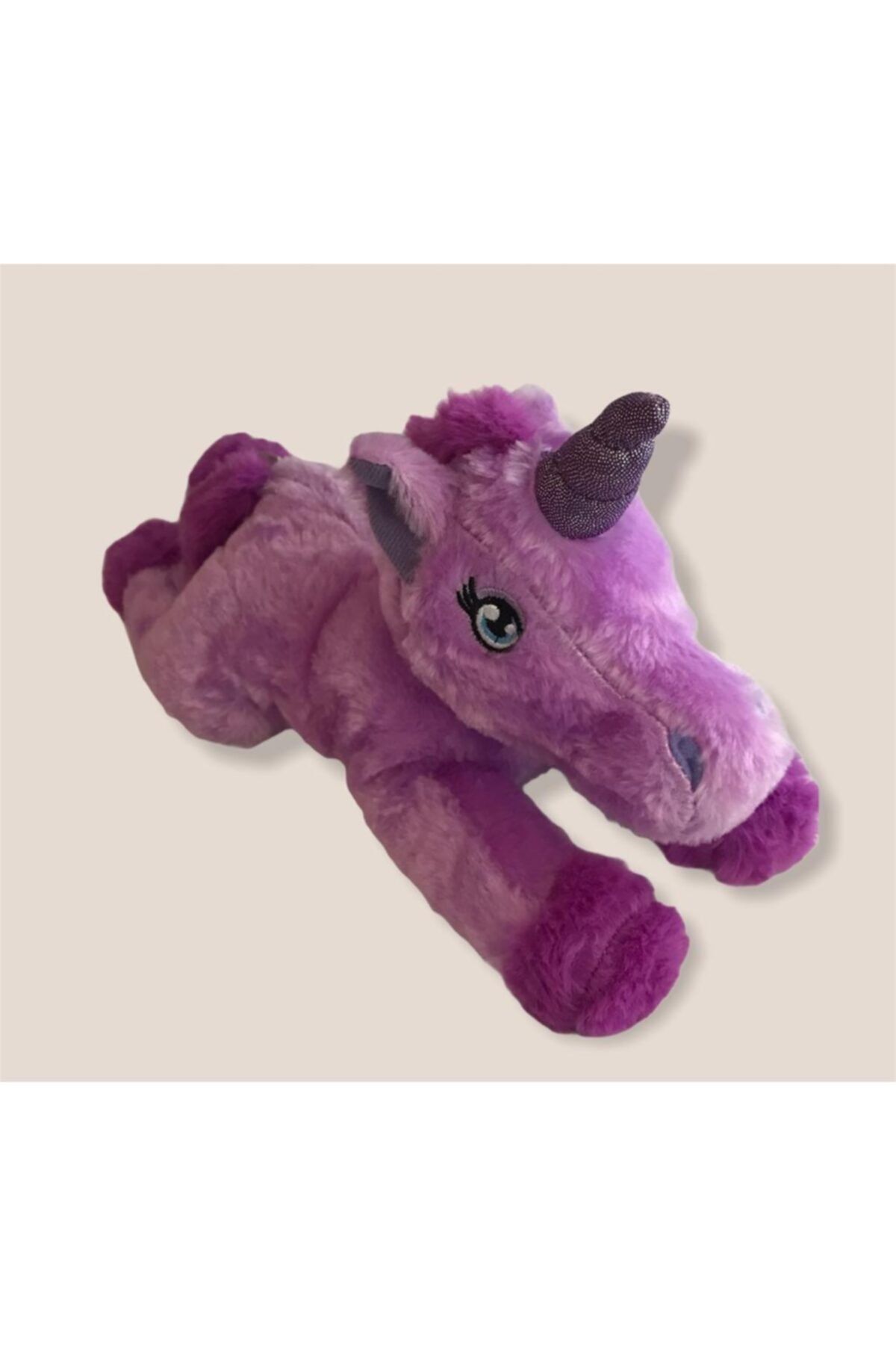SELAY TOYS Unicorn Yatan Pony Tek Boynuzlu At 50 cm