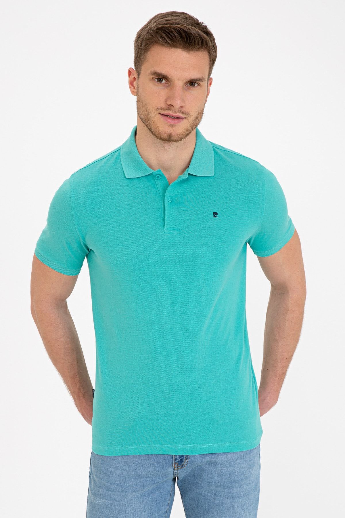 Pierre Cardin Mint Yeşili Slim Fit Basic Polo Yaka T-Shirt