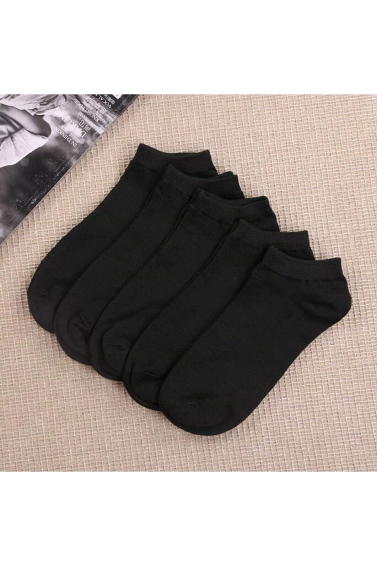 BGK Unisex Yazlık Patik Çorap 5 'li Extra Rahat Siyah