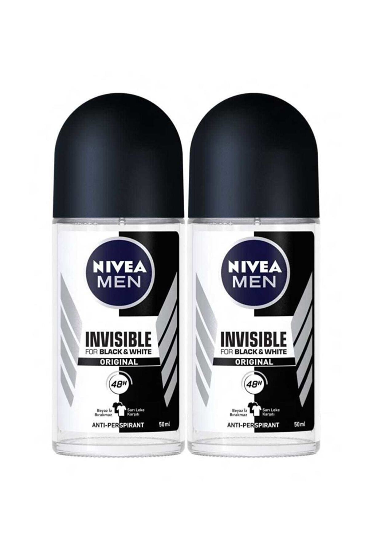 NIVEA Invısıble Black&whıte Power Roll On Deodorant 50 ml Erkek 2'li