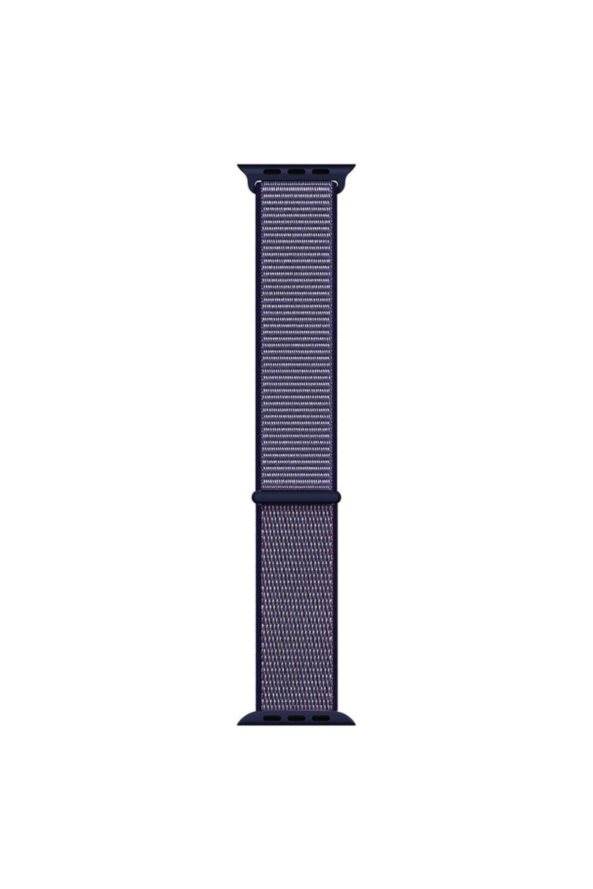 Microsonic Watch Series 4 Uyumlu 44mm Hasırlı Kordon Woven Sport Loop Midnight Blue