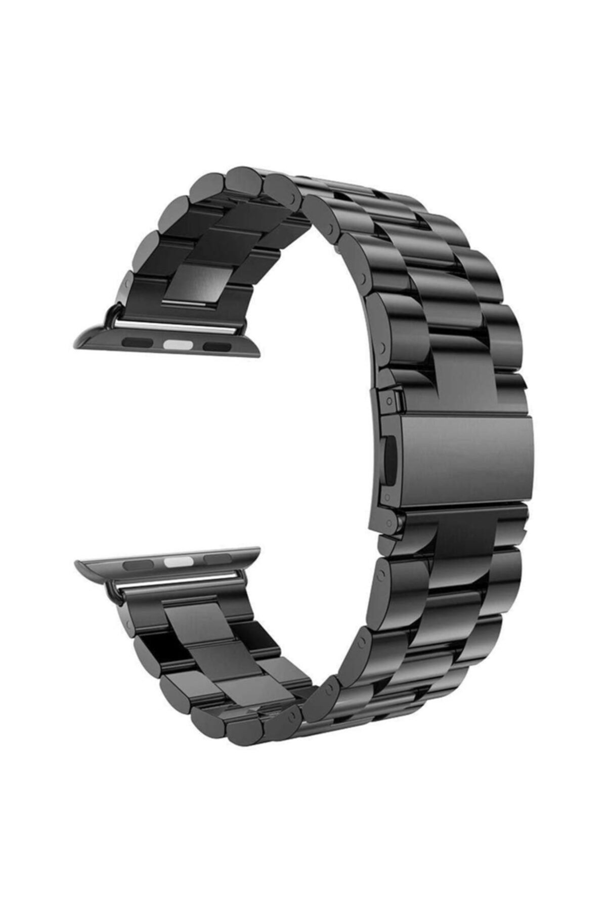 Microsonic Apple Watch Se 2022 44mm Uyumlu Metal Stainless Steel Kordon Siyah