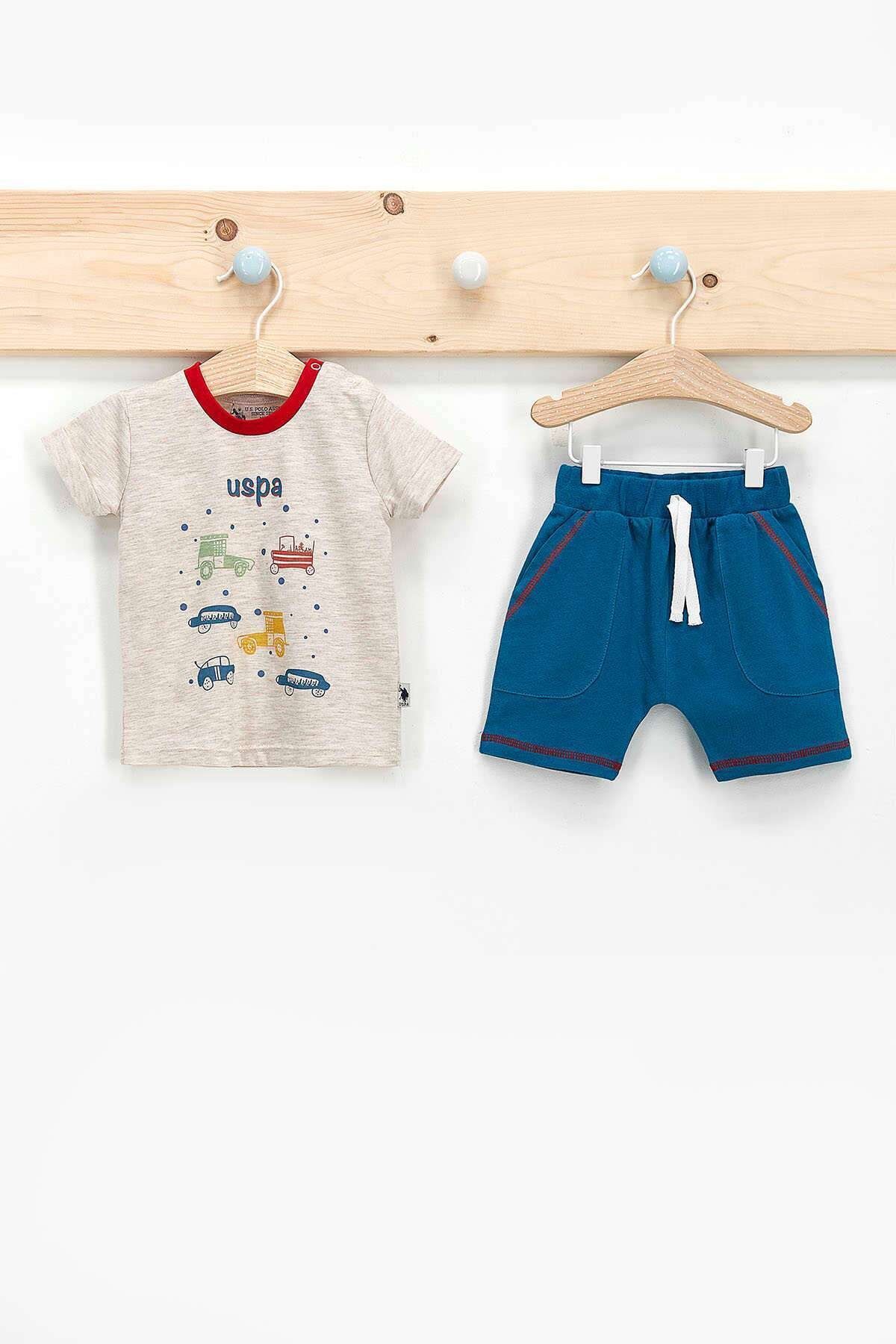 U.S. Polo Assn. Erkek Bebek Lattemelanj Lisanslı Fun Adventure T-shirt