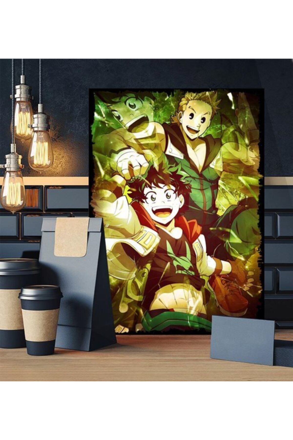 Tontilika My Hero Academia Lemillion Tasarım 35x50cm Hediyelik Dekoratif 8mm Ahşap Tablo