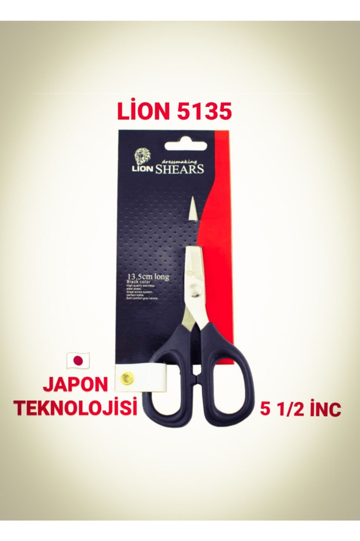 Lion Plastik Saplı Iplik Temizleme Nakış Makası 5135 - 13,5 Cm