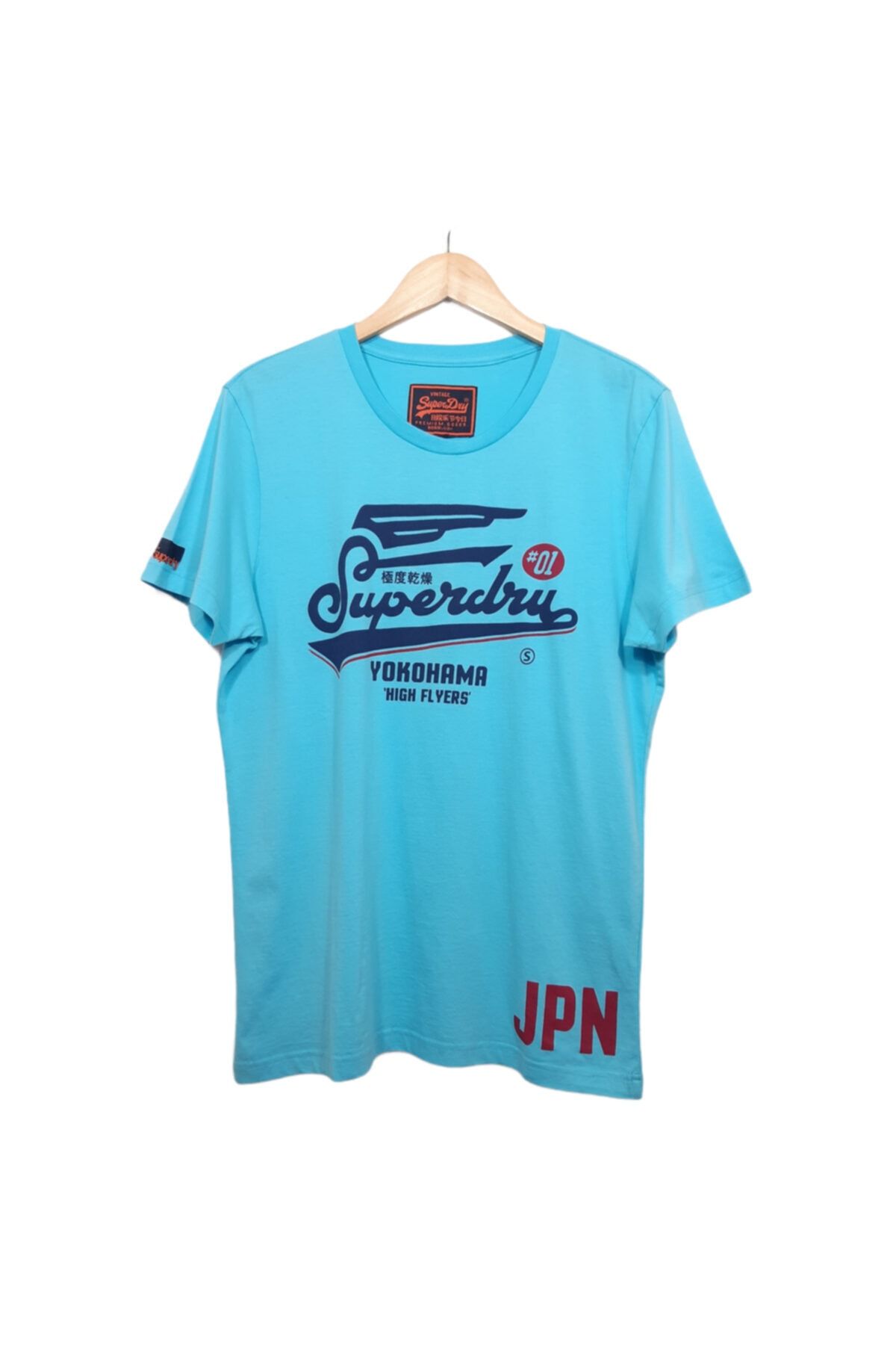 SUPERDRY Unisex Mavi Baskılı T-shirt