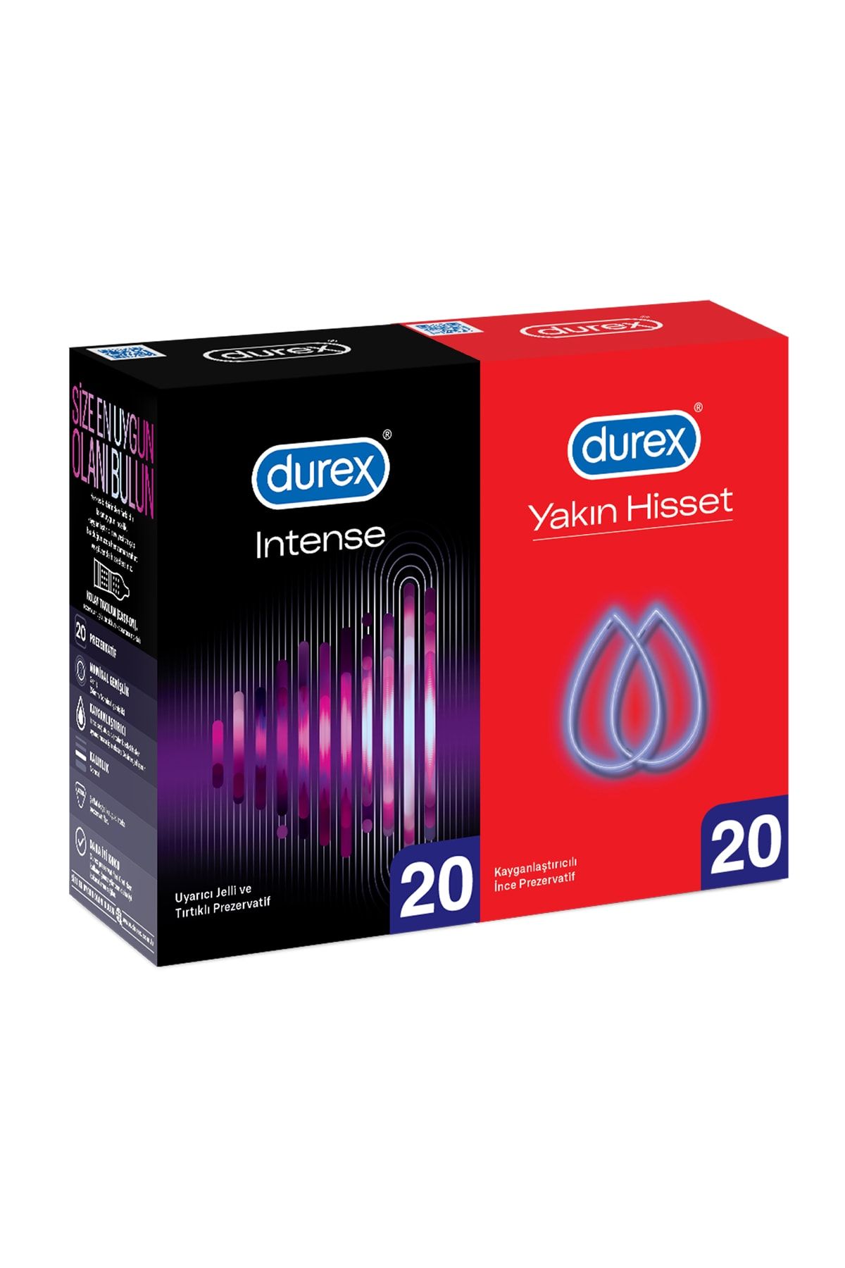 Durex Intense 20’li + Durex Yakın Hisset 20’li Prezervatif Avantaj Paketi