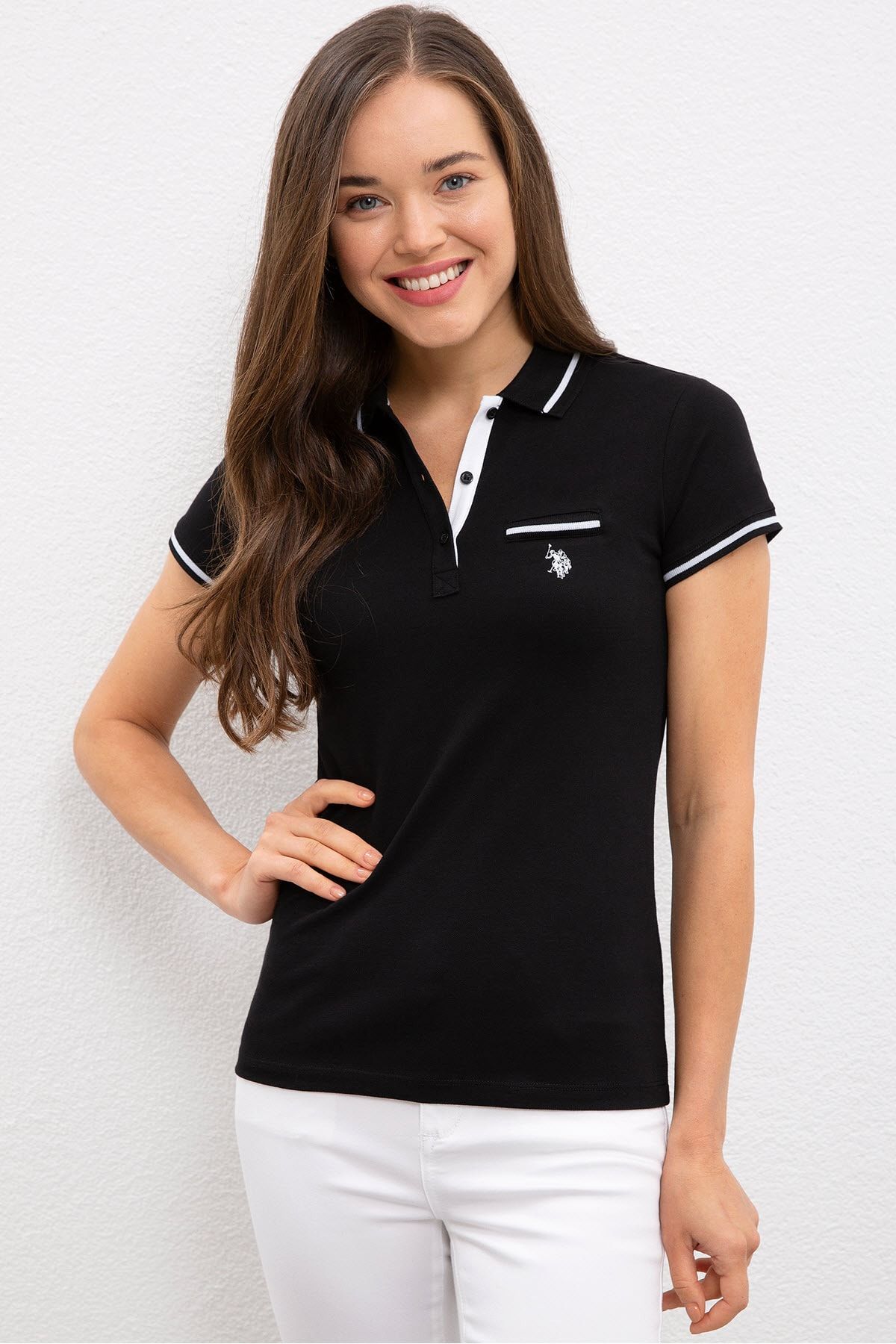 U.S. Polo Assn. Sıyah Kadın T-Shirt
