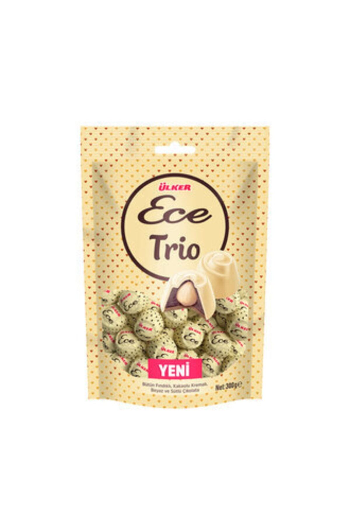 Ece Ülker Trio Bütün Fındıklı Beyaz Sütlü Çikolata 300gr