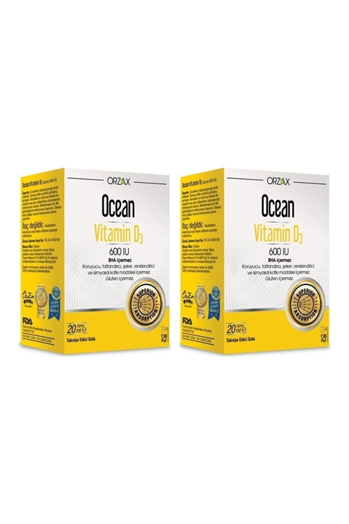 Ocean Vitamin D3 600 Iu Sprey 2 Li Avantaj Paket 20 ml