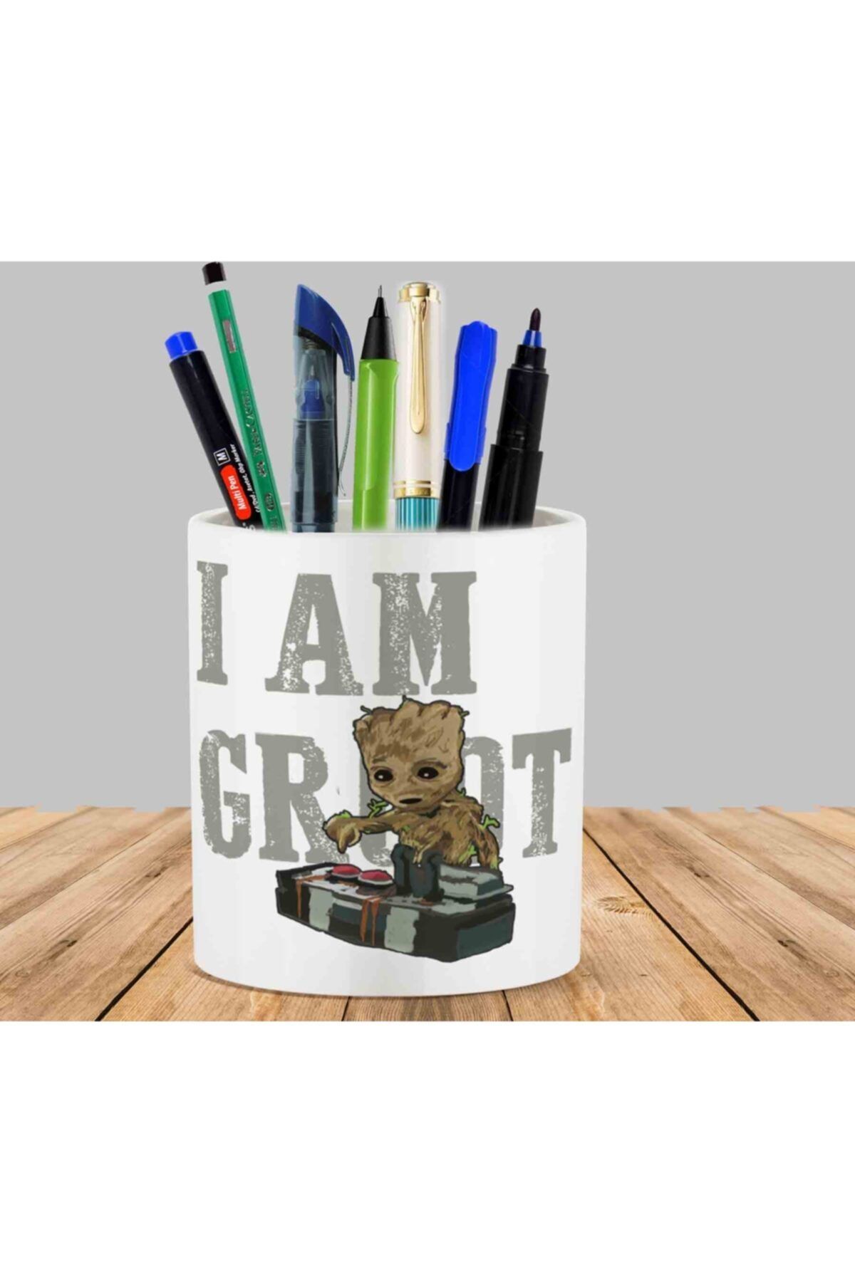 ART HEDİYE I Am Groot Kaktüs Sukulent Saksı Kalemlik