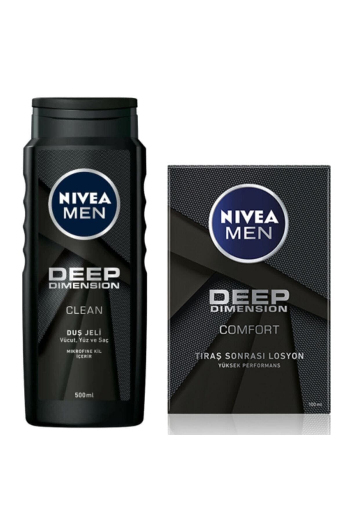 NIVEA Men Deep Dimension Duş Jeli 500 Ml+ Deep Dimension Tıraş Losyonu 100 Ml