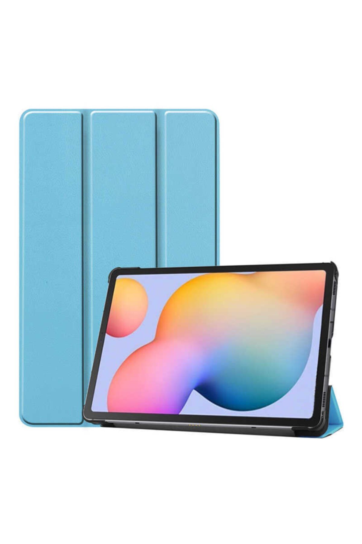 Nezih Case Galaxy Tab S6 Lite P610 Uyumlu Pu Deri Arkası Sert Mika Smart Cover Standlı Nezih Case Tablet Kılıfı