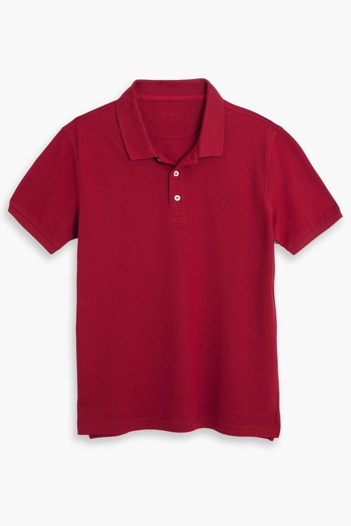 Hateko Erkek Kırmızı %100 Pamuk Klasik Kesim Polo Yaka Tişört