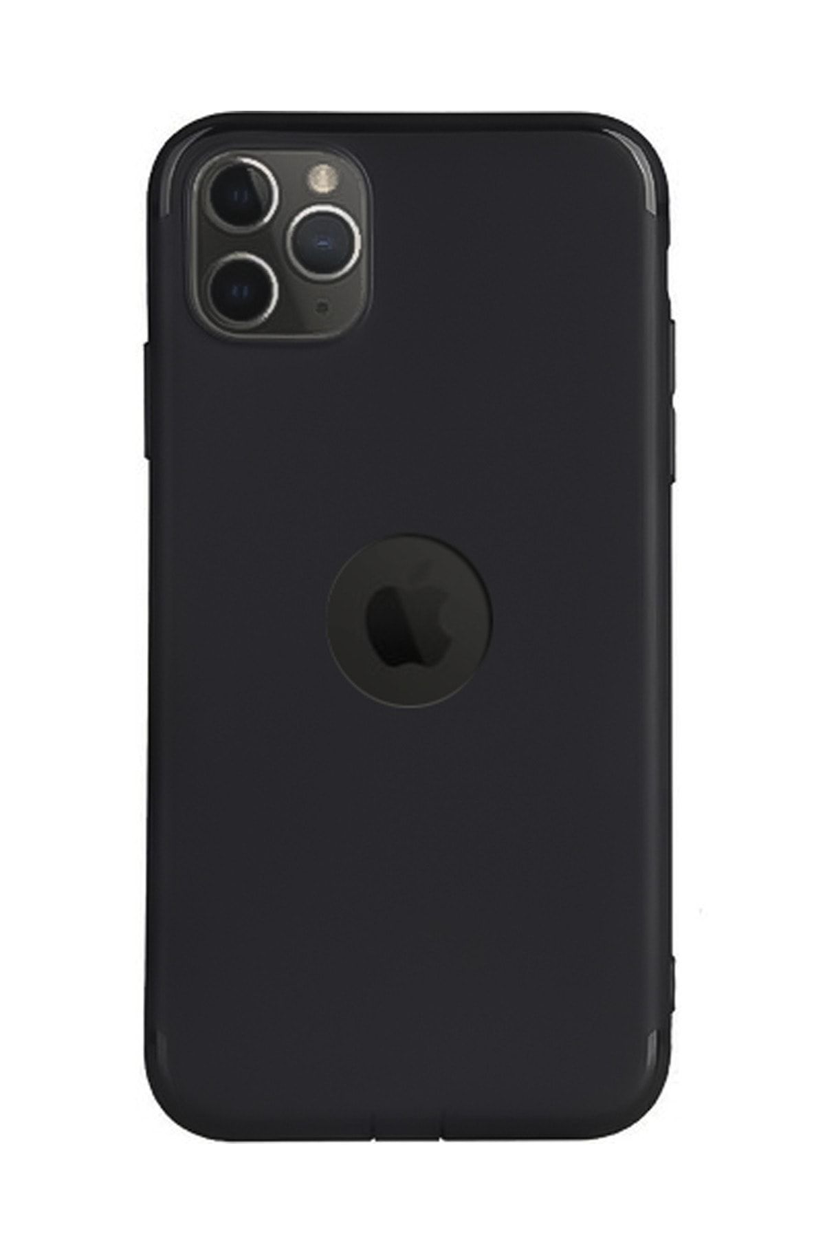 CEPSTOK Apple Iphone 11 Pro Max Kılıf Ultra Ince Slim Tıpalı Siyah Mat Silikon