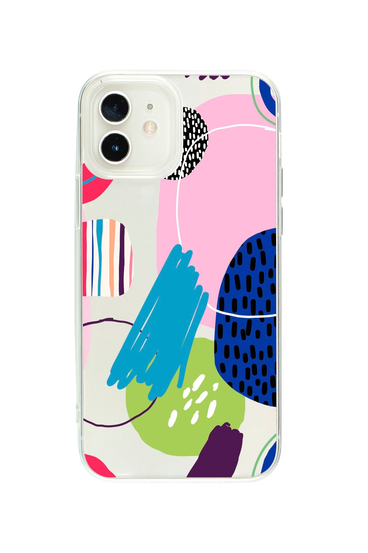mooodcase Iphone 12 Mini Uyumlu  Art Design Desenli Premium Şeffaf Silikon Kılıf