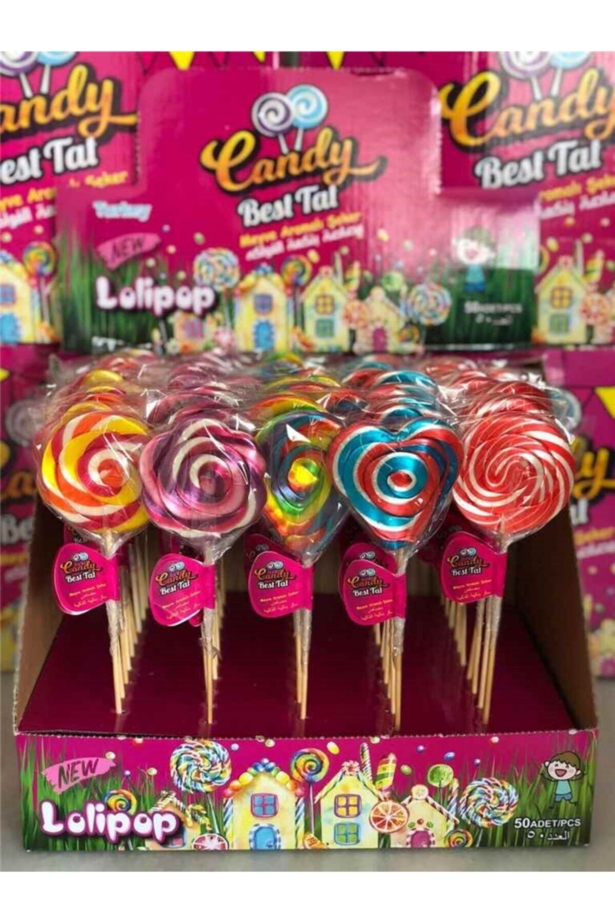 Umut Ticaret Candy Best Tat Lolipop Sosyete Şekeri 50 Adet Rengarenk Çeşitli Şeker