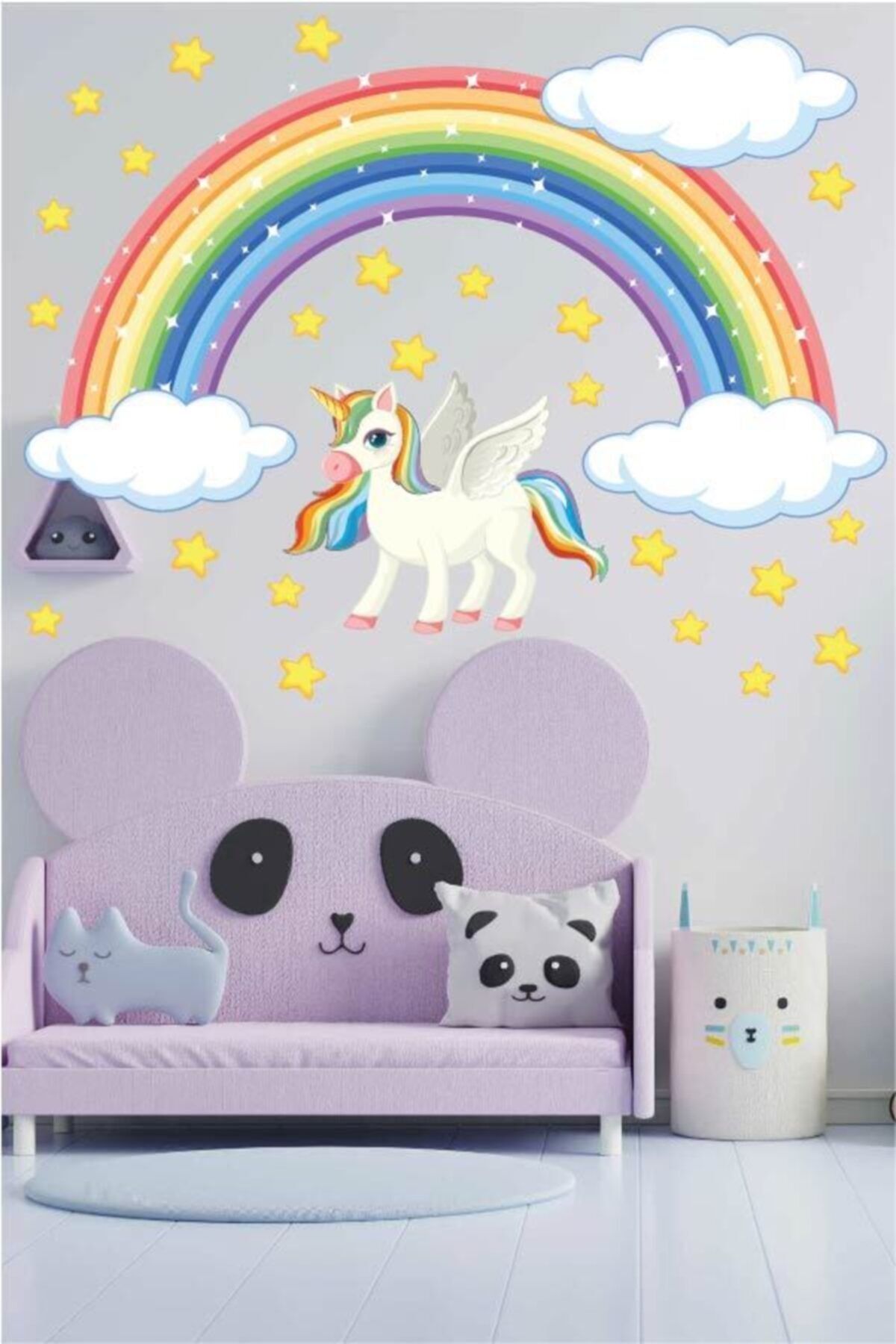 angel digital art Çocuk Odası Gökkuşaklı Unicorn