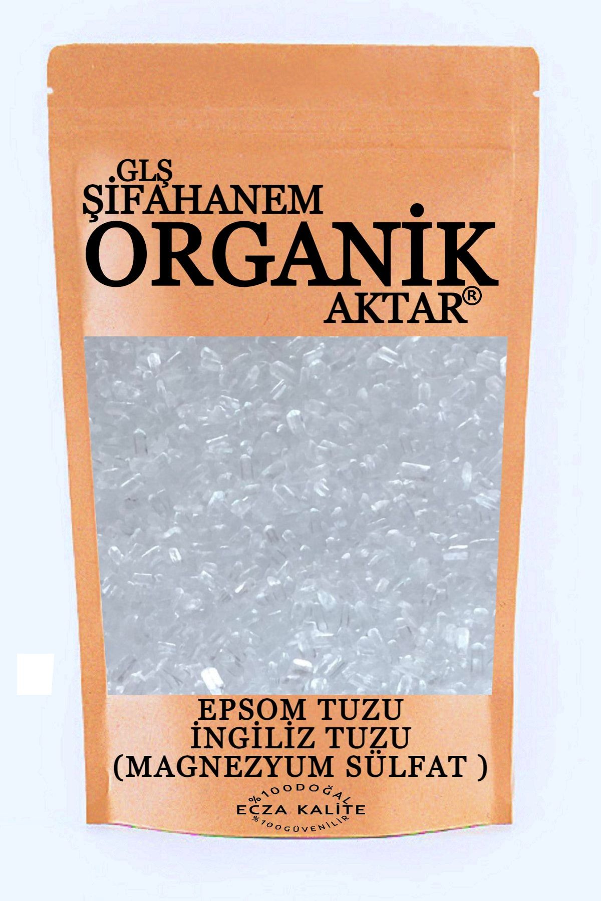 GLŞ ŞİFAHANEM ORGANİK AKTAR Yenilebilir Ingiliz Tuzu - Epsom Salt - Magnezyum Sülfat 500 gr