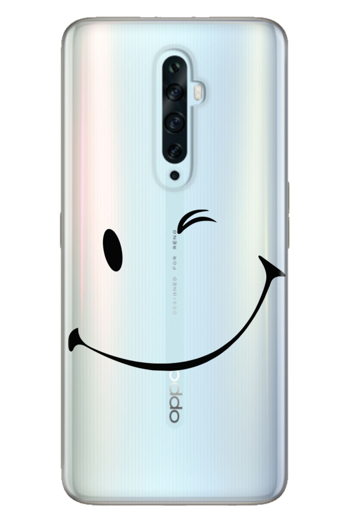Oppo Reno 2Z Uyumlu Kılıf Silikon Desenli Tam Koruma Resimli Kapak Smile