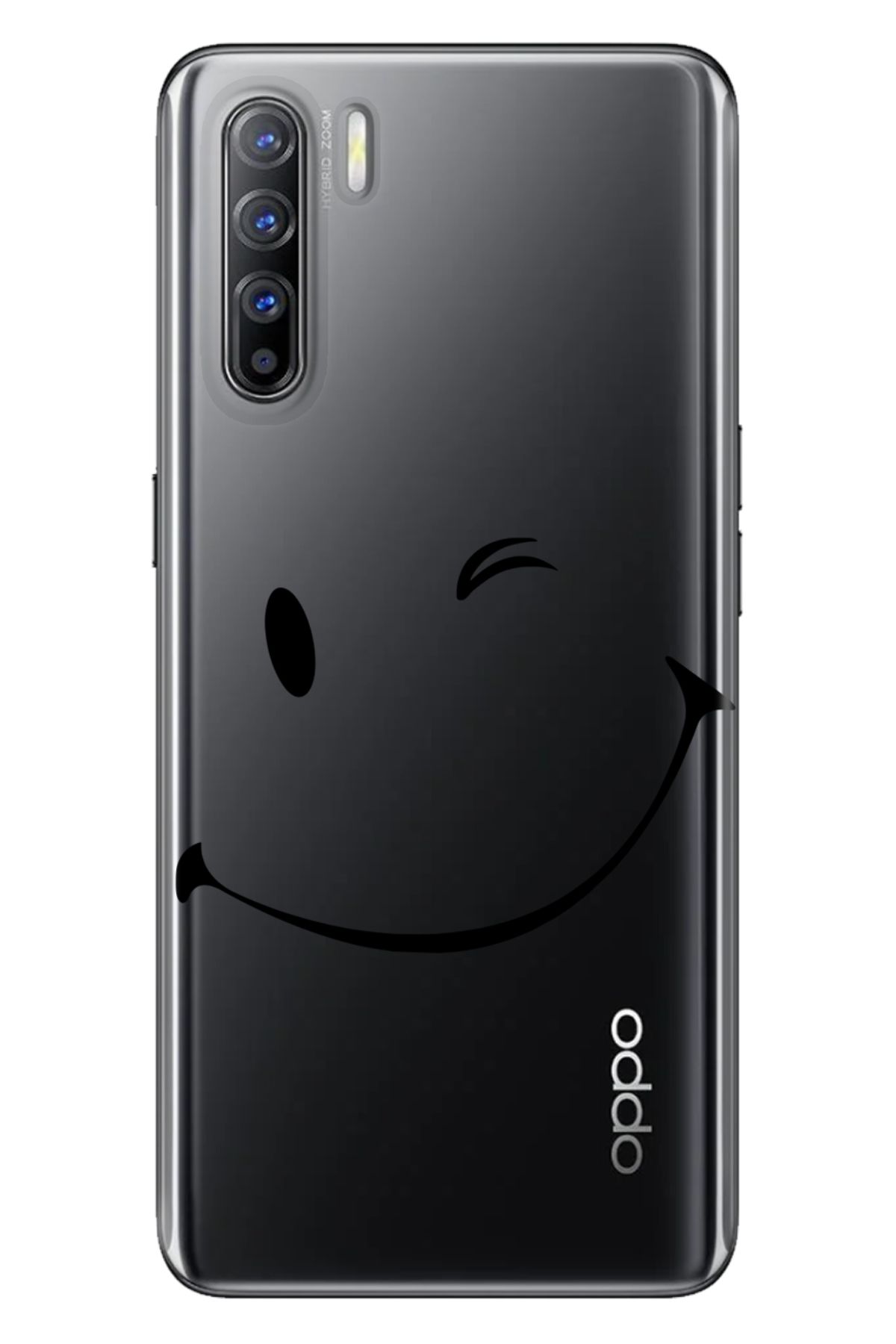 Oppo Reno 3 Uyumlu Kılıf Silikon Desenli Tam Koruma Resimli Kapak Smile