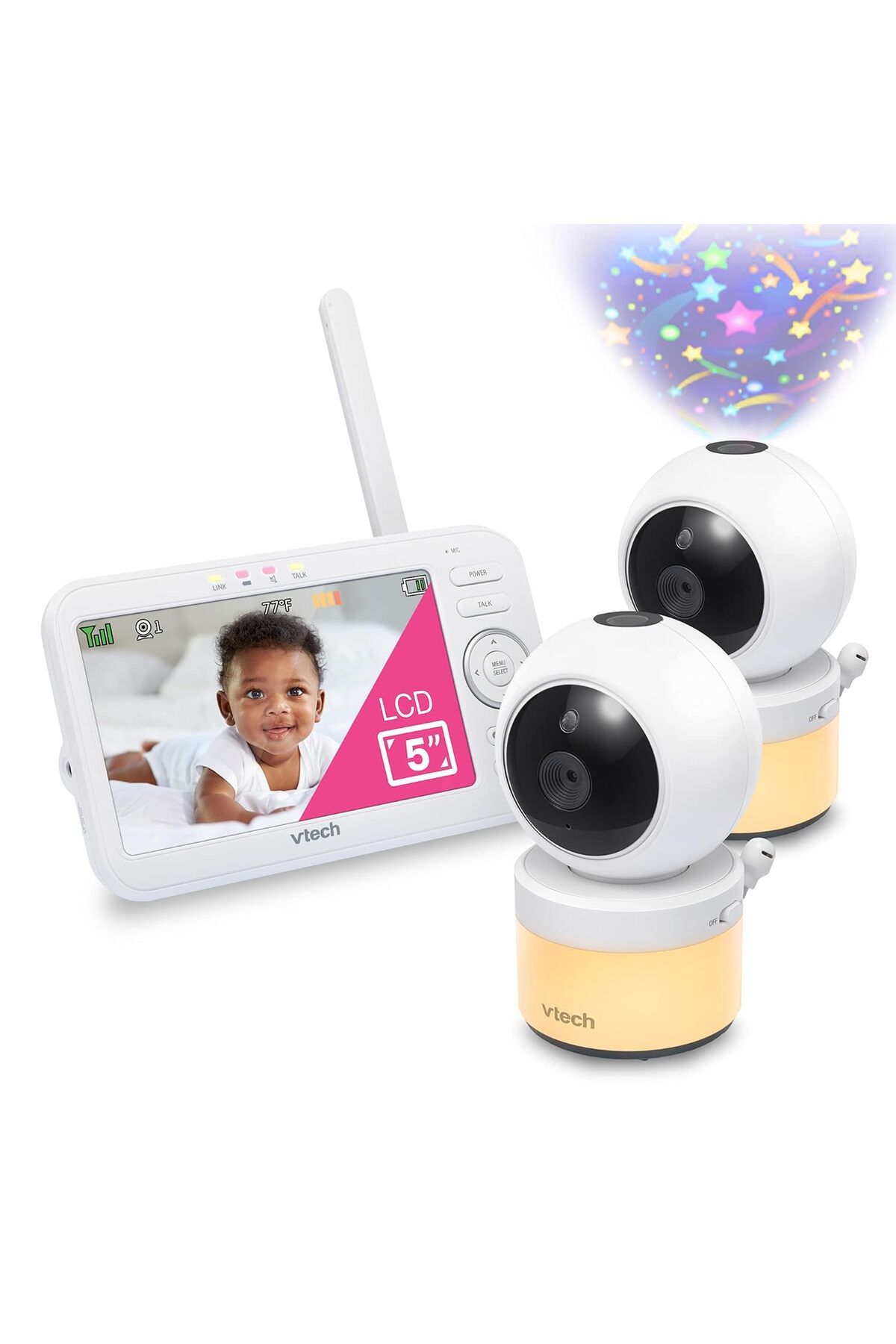 VTech Baby VTech VM5463-2 Video Bebek Monitörü 720p 5 Inc LCD Ekran, 2 Kameralı