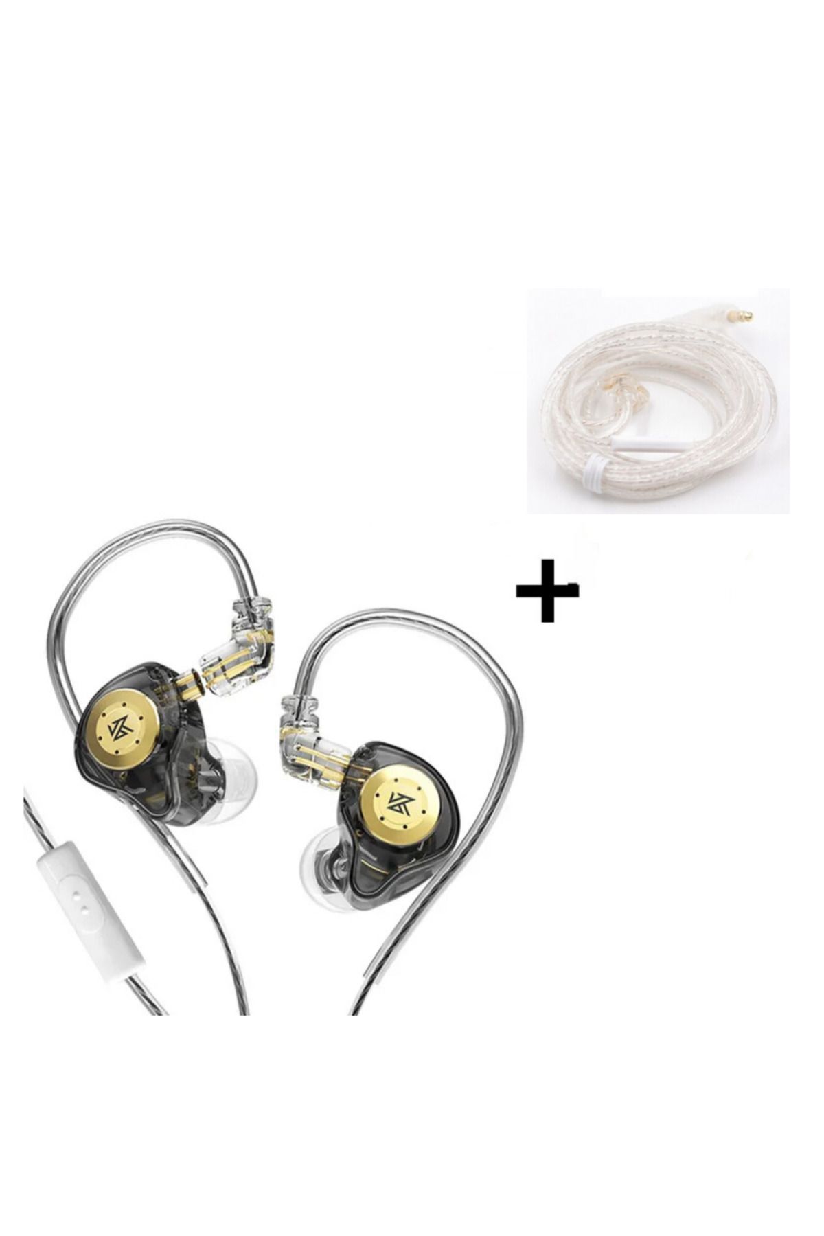 sipariş vakti KZ Edx Pro 1dd Mikrofonlu 10mm Dinamik Sürücü Kulak Içi Kulaklık + KZ Gümüş Yükseltme Kablosu Combo