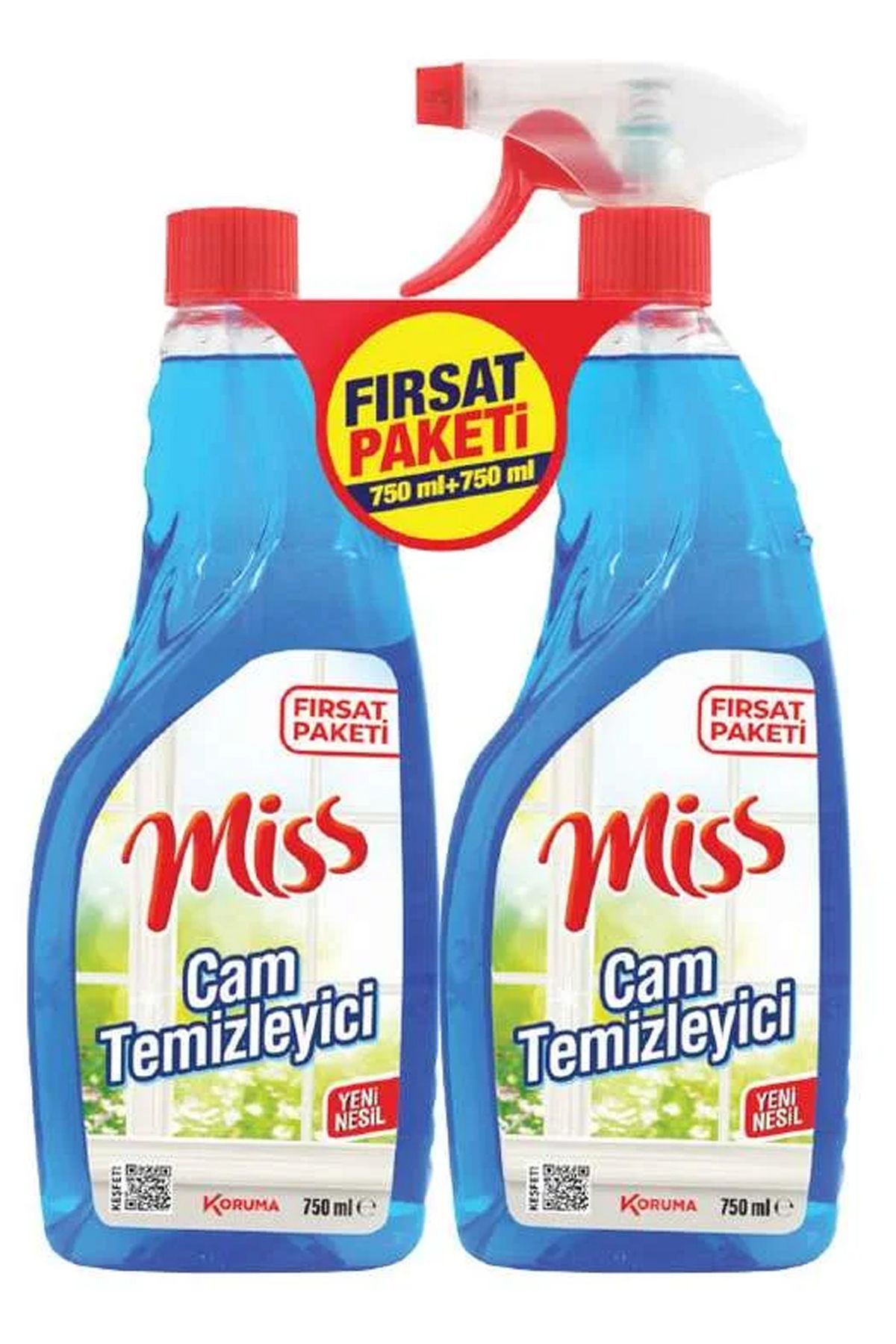 Miss Cam Temizleyici 750ml+750ml Yedek Fırsat Paketi
