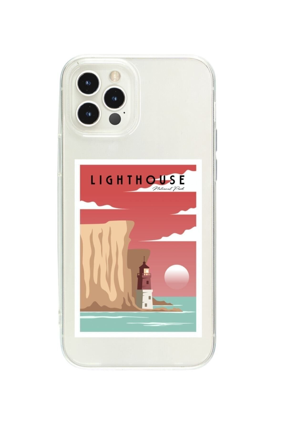 butikcase Iphone 15 Pro Lighthouse Şeffaf Telefon Kılıfı