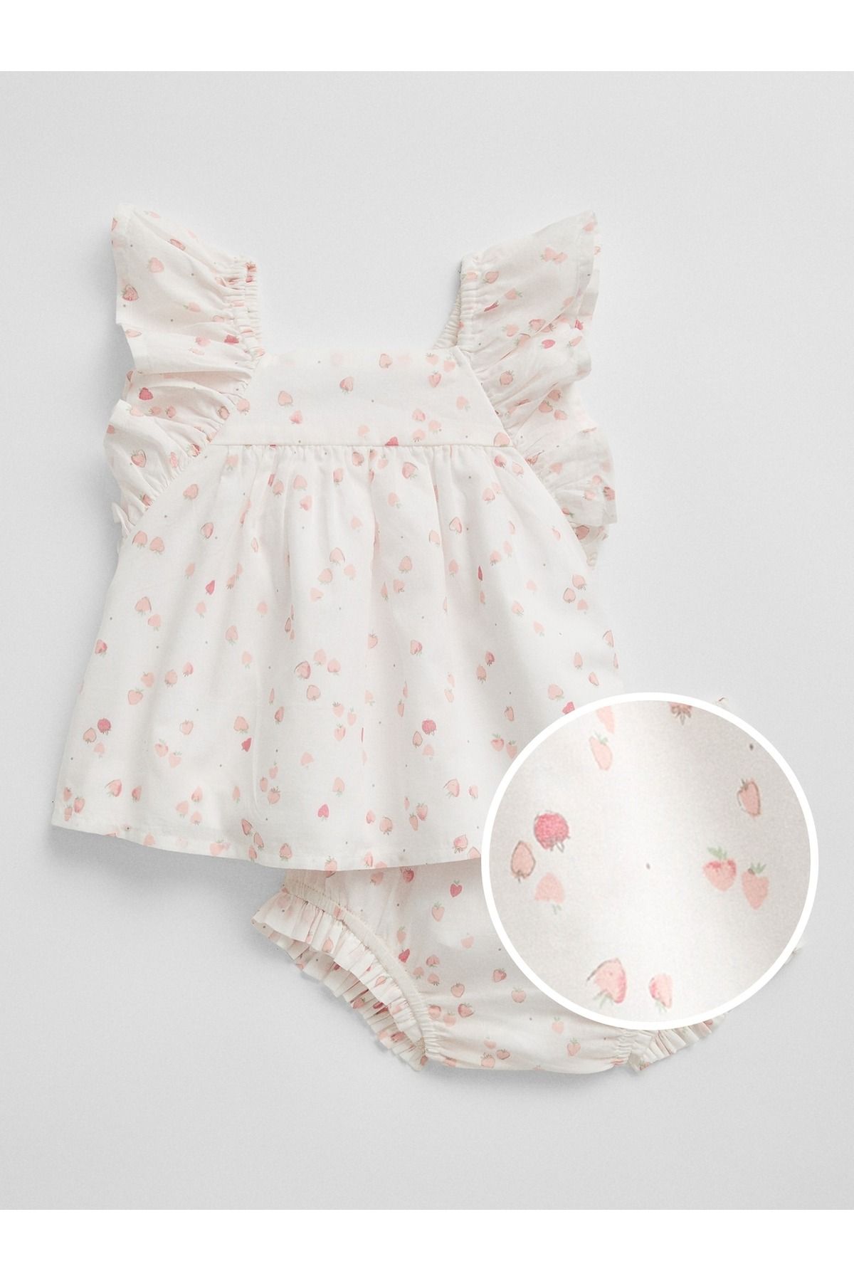 GAP Kız Bebek Kırık Beyaz Fırfırlı 2'li Outfit Set