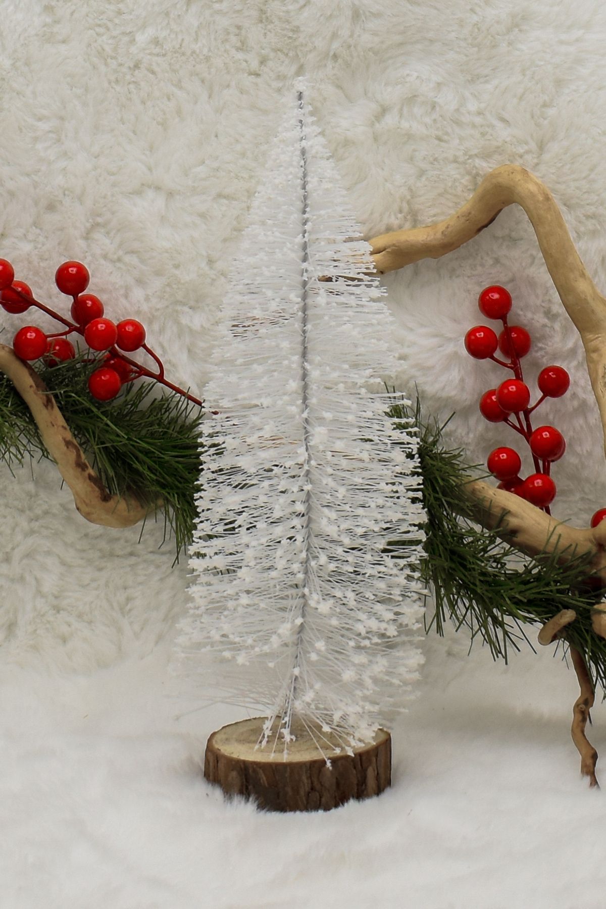 Waldern Mini Beyaz Çam Ağacı 25 cm Yılbaşı Süsü