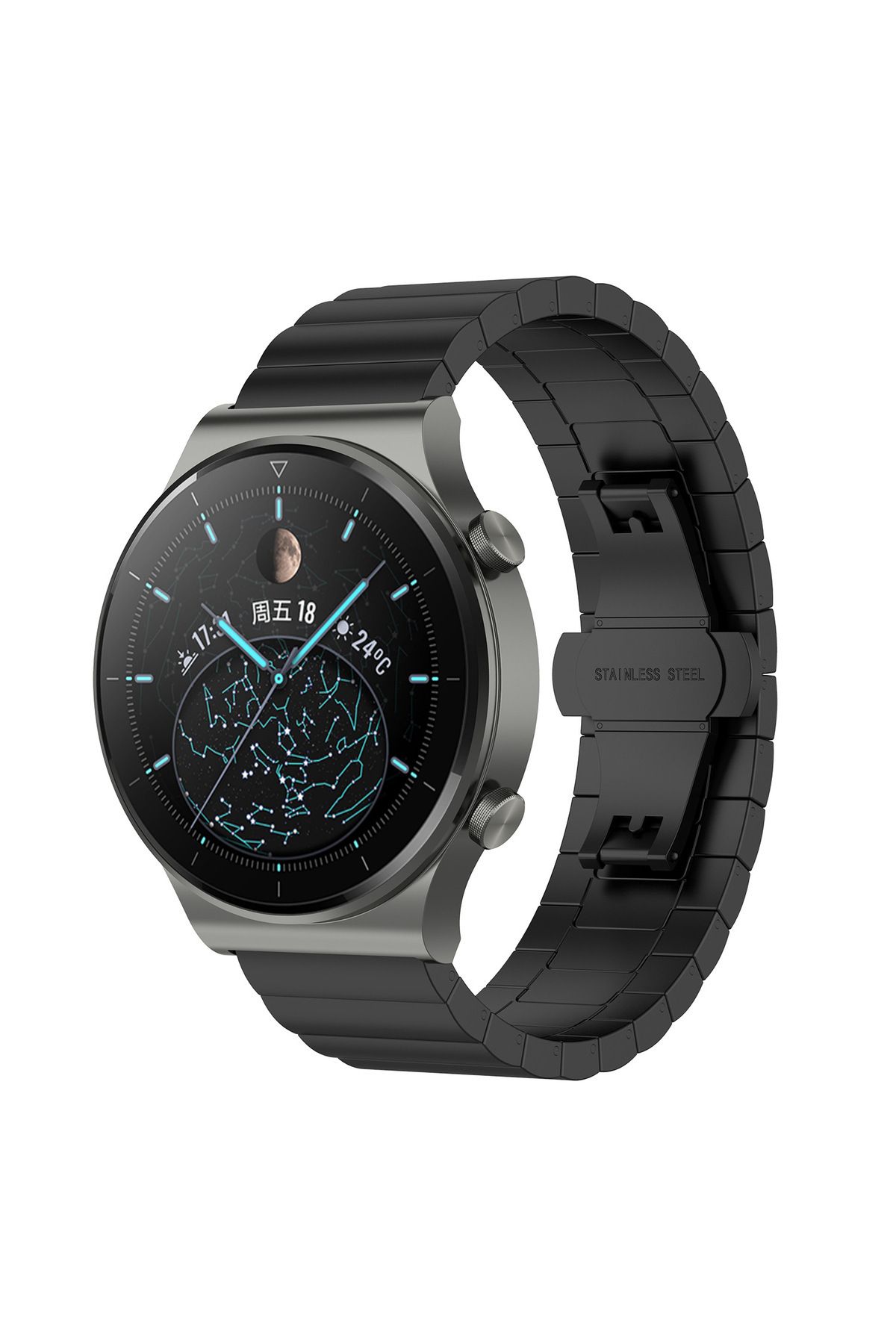 AQUA AKSESUAR Samsung Galaxy Watch 3 (45MM) - Watch 1 (46MM) Uyumlu Porshe Metal Kordon Kayış