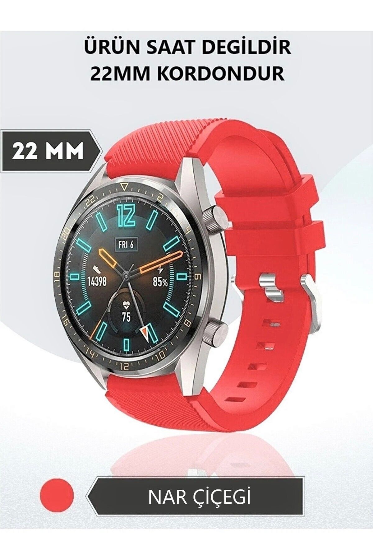 AQUA AKSESUAR Samsung Galaxy Watch 3 (45MM) - Watch 1 (46MM) Uyumlu Çizgi Desenli Silikon Kordon Kayış