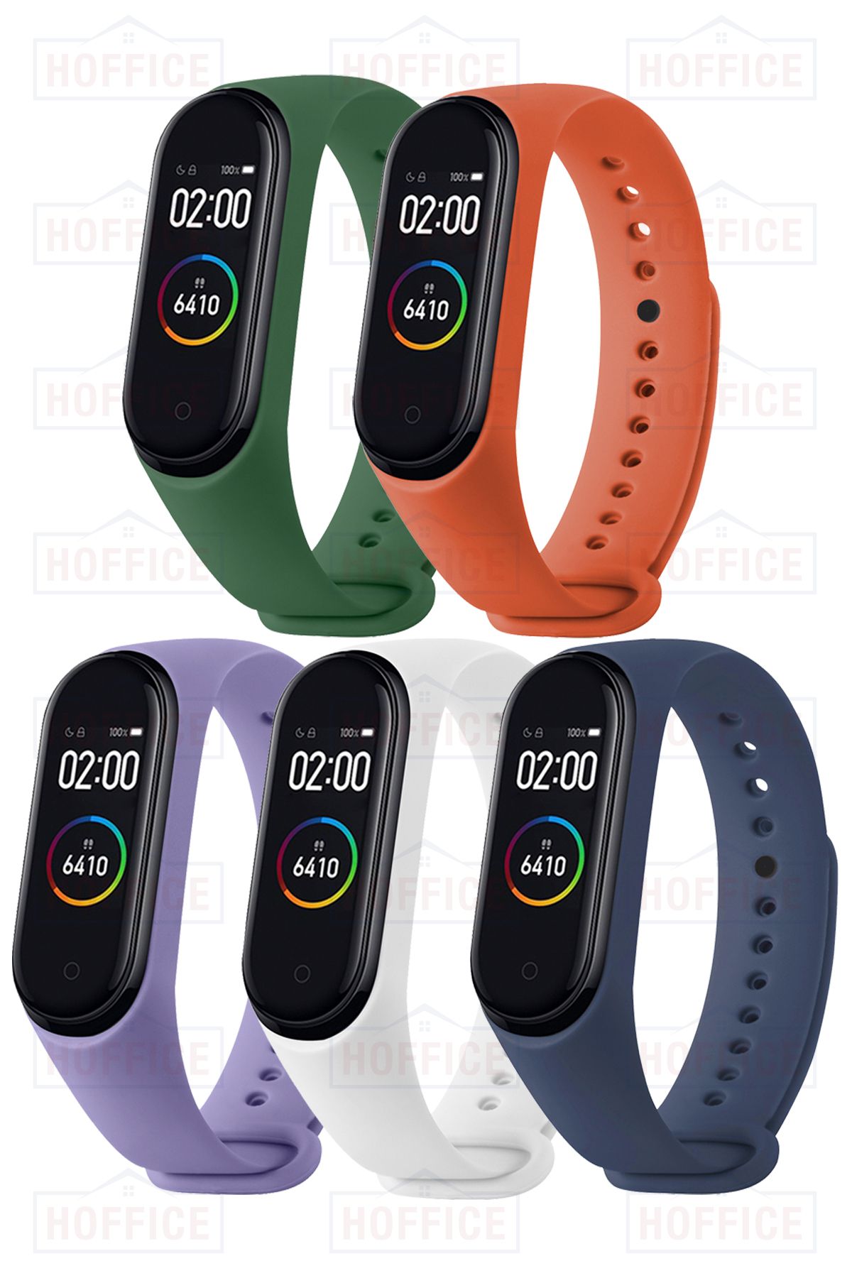 HOFFICE Xiaomi Mi Band 3 Ve 4 Uyumlu Yüksek Kalite Silikon Kordon Seti