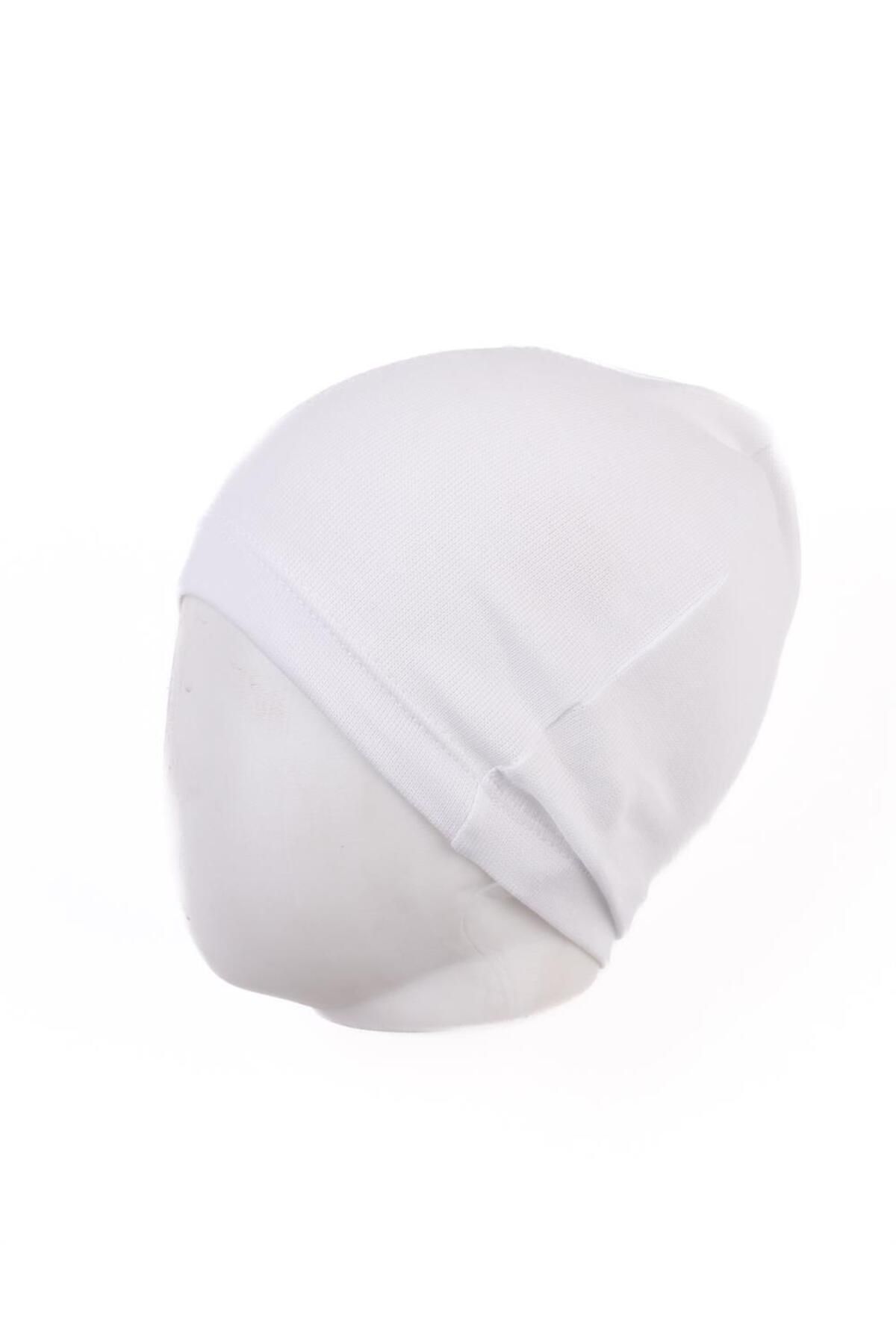 Mini Ropa Beyaz 12-24 Ay Bebek Çocuk Mevsimlik Penye Şapka Bere